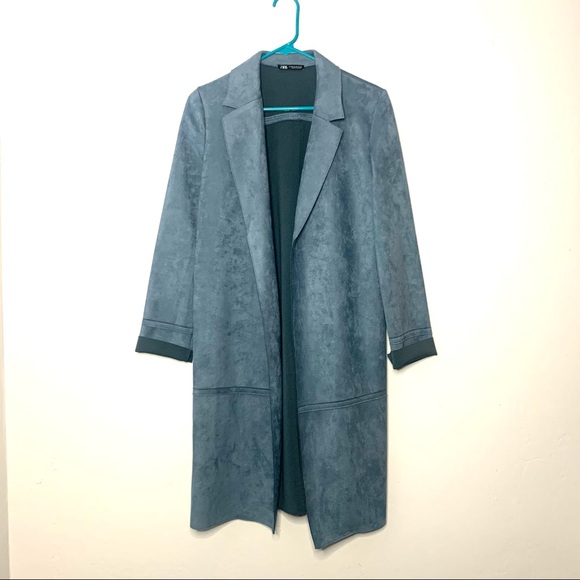 Zara Jackets & Blazers - Zara blue suede coat